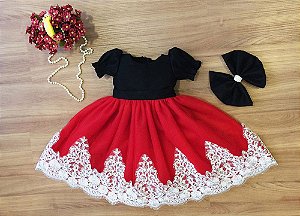 Vestido de Tule e Renda Branca - Infantil