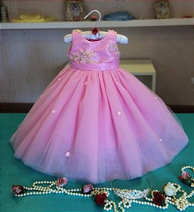 Vestido para Daminha Rosa - Infantil