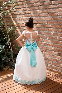 vestido daminha tule