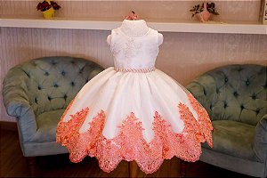 vestido de daminha com renda