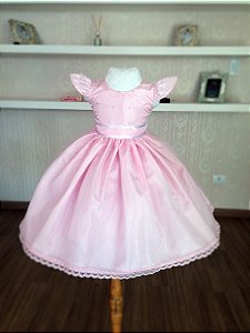 Vestido de Princesa Rosa - Infantil