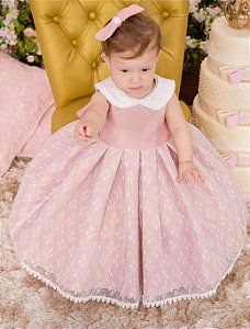 Vestido para Daminha Rosa - Infantil