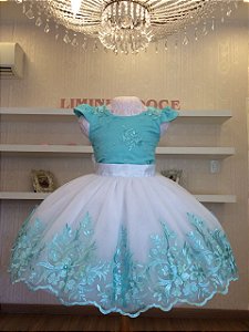 Vestido Verde Tiffany para Daminha - Infantil