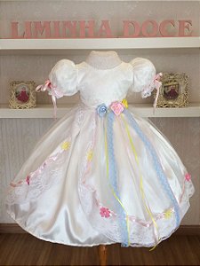 Vestido de Noivinha para Festa Junina - Infantil