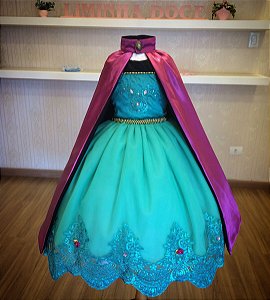 Vestido da Elsa  Frozen Forever de Luxo - Infantil