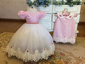 Vestido de Festa Para Antes e Depois do Parabens-Infantil