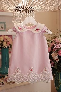 Vestido Trapezio  Rosa Luxo  - Infantil