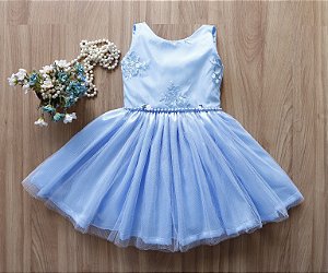 Vestido de Festa Azul Bebe  - PROMOÇÕES