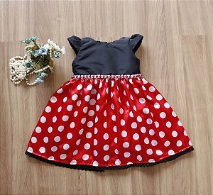 Vestido Minnie - Vestido de festa Infantil