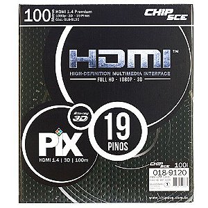 CABO HDMI 1.4 - 4K, ULTRA HD, 3D, 19 PINOS - 100 METROS- CHIP SCE