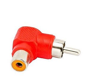 Adaptador RCA 90 graus Branco/Vermelho