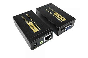 Extender VGA+Áudio Via Cabo De Rede Cat5e/6 -Extensor Até 100 Metros