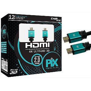 Cabo HDMI 2.0 Pix - Ultra HD, 4K, 3D - 12 Metros - ChiSce