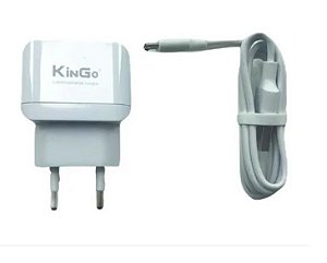 Carregador + Cabo de Celular Original Kingo 2,4A Branco - Micro USB