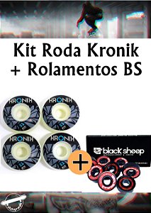 Kit Rolamento Black Sheep Importado e Rodas Kronik Frete Gratis