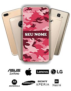 Capinha - Camuflada rosa com nome