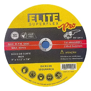 DISCO DE CORTE INOX   ELITE   230 X 2.0 X 22  -  9
