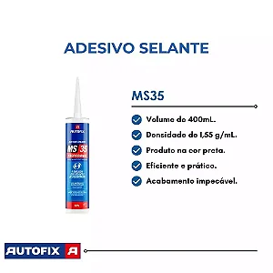 PU SELANTE MS 35 PRETO TUBO 400G - AUTOFIX