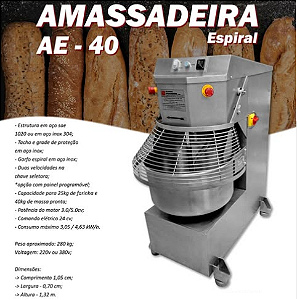 Amassadeira Espiral AE 40