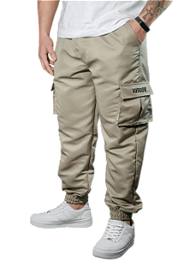 CALÇA JOGGER CARGO CORTA VENTO CAQUI