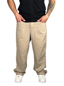 CALÇA JEANS BALÃO CAQUI