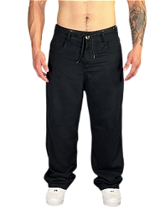 CALÇA JEANS BALÃO PRETA