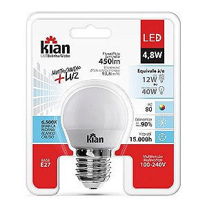 Lampada Led Bolinha 4,8W 3000K KIAN