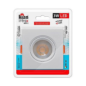 Spot Embutir 3W LED 6000K Quadrado KIAN