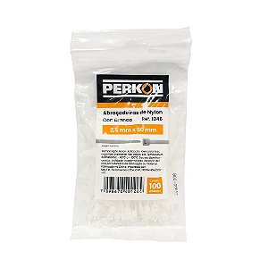 Abraçadeira Nylon PERKON Branca 2,5 X 60 100Peças