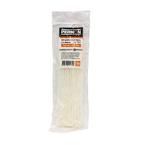 Abraçadeira Nylon PERKON Branca 2,5 X 200 100Peças