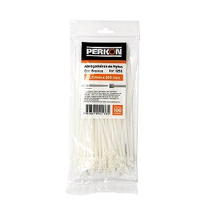 Abraçadeira Nylon PERKON Branca 3,5 X 200 100Peças