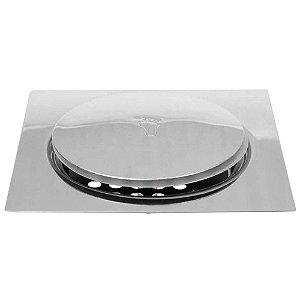 Ralo Click Inteligente Quadrado para Banheiro 15x15 cm Inox