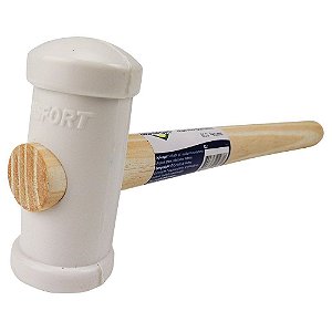 Martelo Azulejista Borracha Pequeno Branco BRASFORT 7875