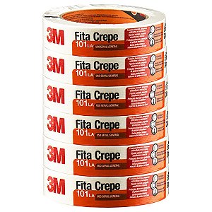 Fita Crepe 3M Uso Geral 101LA 18X50mt HB004572341 6 Rolos