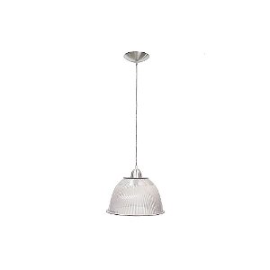 Luminária Prismática BEZELUX 12" c/ Pendente Escovado E-27 BZ12EC