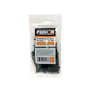 Abraçadeira Nylon Preta 2,5 x 60mm 100Peças PERKON 1246
