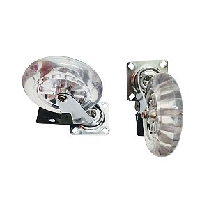 Rodizio Gel (Silicone) Chapa Reta Giratoria C/Trava 100mm JOMARCA 2184