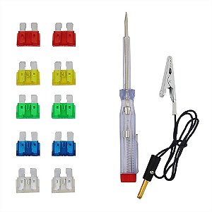 Fusível Automotivo 10-30A com Chave Teste WESTERN 2963 Kit C/12 PEÇAS