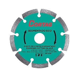 Disco Diamantado Segmentado Eco 110 mm Agua/Seco CORTAG 61699