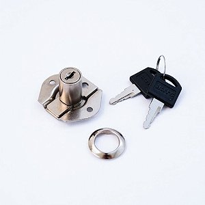 Fechadura Para Gaveta Com Chave Fixa 22mm Branca JOMARCA P965 2Peças