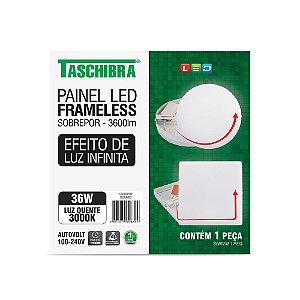 Luminária Led Plafon Frameless Borda Infinita Externo Redondo 36W 3000K 22,2cm TASCHIBRA 15140129