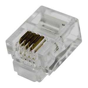 Conector Modular RJ11 para Telefonia - Kit com 100 Peças