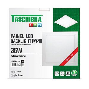 Luminária LED Plafon TASCHIBRA Lys Embutir Quadrado 36W 6500K – 40 cm (Ref. 15140252)