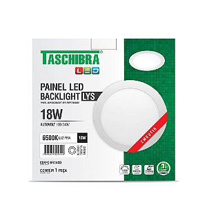 Luminária LED Plafon TASCHIBRA Lys Embutir Redonda 18W 6500K 22cm