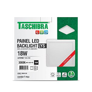 Luminária LED Plafon TASCHIBRA Lys Externo Quadrado 18W 3000K – 22 cm