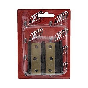 Dobradiça REAL 3531 3" Ferro Latonado Oxidado (FLO) – Blister com 3 Peças