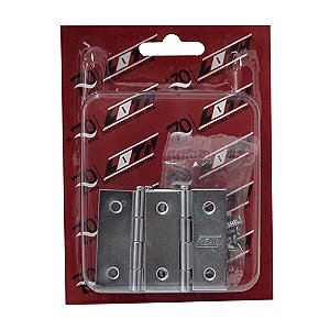 Dobradiça REAL 43516 1.1/2" – Aço Zincada – Blister com 3 Peças
