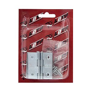 Dobradiça REAL 43521 2" Aço Zincada – Blister com 3 Peças