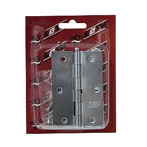Dobradiça REAL 43536 3.1/2" Aço Zincada – Blister com 3 Peças