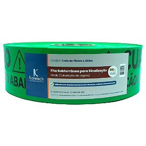 Fita Subterranea 7,6cm X 300mt Verde "Tubulação de Esgoto" KORETECH PA.52.12.0.0029 OUTLET